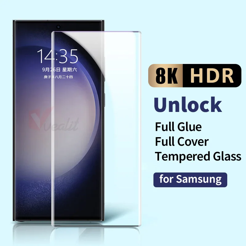 

Full Glue Curved Tempered Glass for Samsung Galaxy S23 S24 S22 S21 S20 Ultra S10 S9 Plus Screen Protector Samsung Note 20 Glass