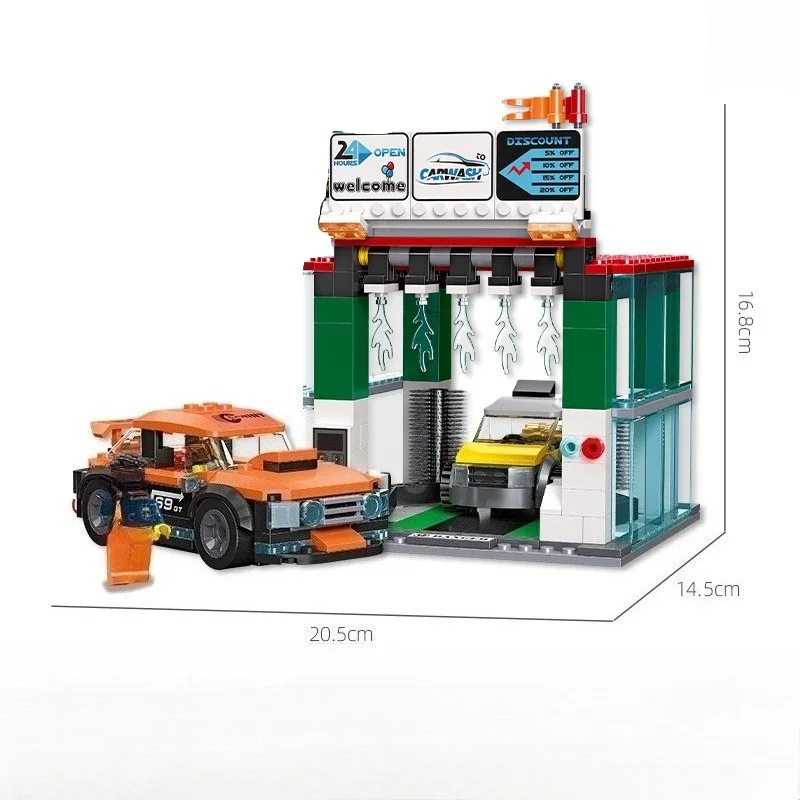 

Car Series MOC Building Blocks Scene Repair Station/Car Wash Shop/RV Assembled Vehicle DIY Toys Model Bricks Boys Holiday Gifts