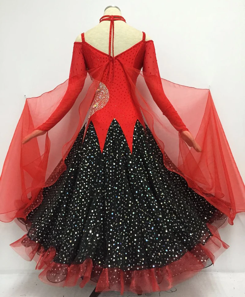 Frauen Ballroom Wettbewerb Dance Kleider Hohe Qualität Ballsaal Tanzen Kostüm Erwachsene Moderne Flamenco Ballroom Dance Kleid