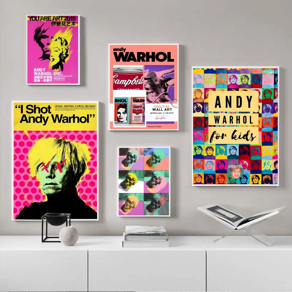 Andy Warhol Canvas Painting Anime Posters Sticky Decoracion Painting Wall Art White Kraft Paper Wall Decor