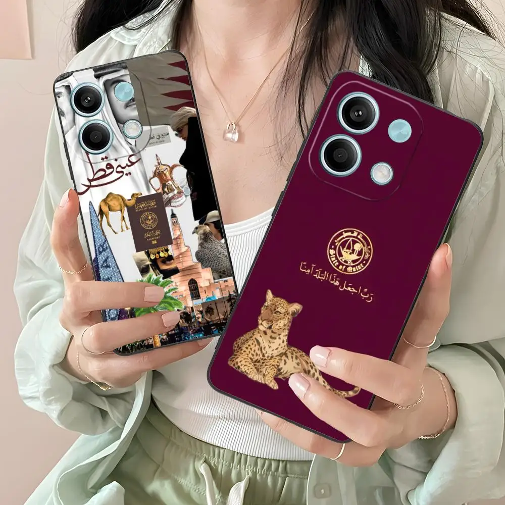 حافظة هاتف محمول بعلم قطر لهاتف Xiaomi Redmi Note 14 13 12 11 S Pro Plus 4G 5G غطاء طباعة ملون للهواتف الذكية الجميلة #3