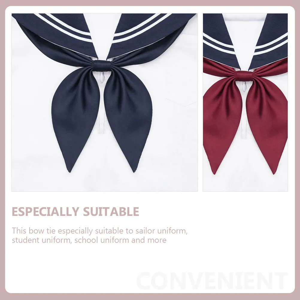 

2Pcs Bow Tie Accessory Pre-Tied Sailor Uniform School Uniform Neck Tie for Graduation Party Cosplay Red Blue Japanese Style