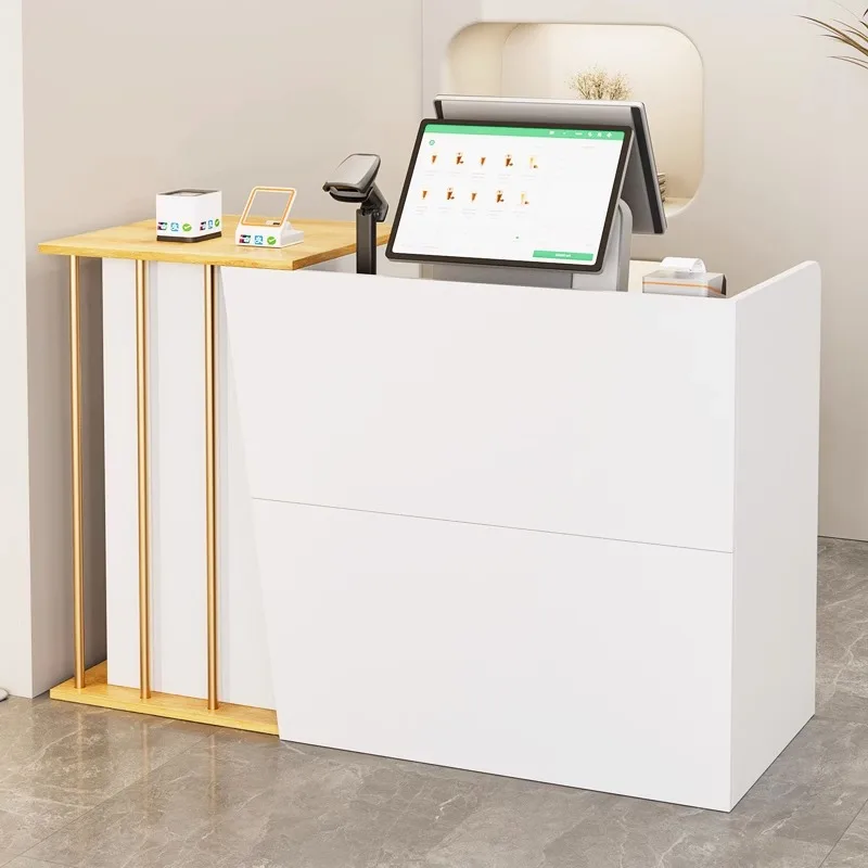 

Nordic White Reception Desks Modern Stylish Luxury Checkout Reception Desks Small Supermarket Mostrador Negocio Bar Furniture