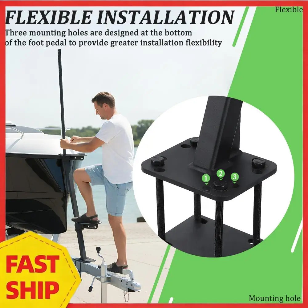 

Усиленная морская лестница для прицепов с поручнями и ручками безопасности, ступеньки для яхт, грузоподъемность 450 фунтов, для лодок, причалов и спуска на воду