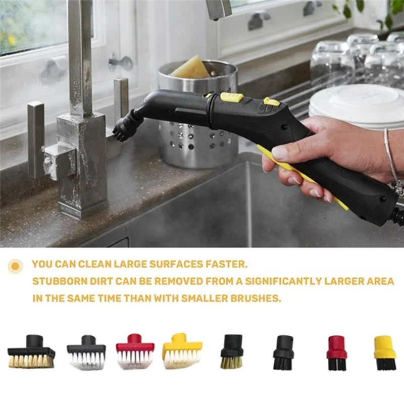 A97G Small T Brush Set For Karcher SC1 SC2 SC3 SC4 SC5 SC7 Steam Cleaner Part Replacement Nozzle Brush Stubborn Stain Remove