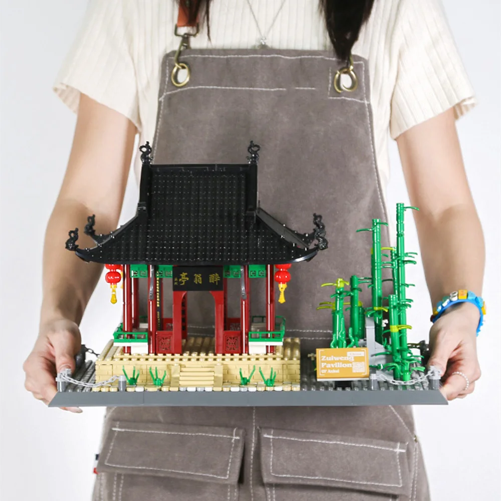 

Creative Historical Architecture Building Block China Ancient Zuiweng Pavilion Assembly Model Brick Toys Collection For Gifts