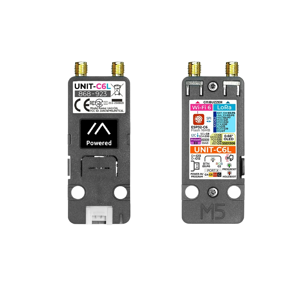 M5STACK Unit C6L High-Integrated LoRa Communication Unit ESP32-C6 SX1262 0.66