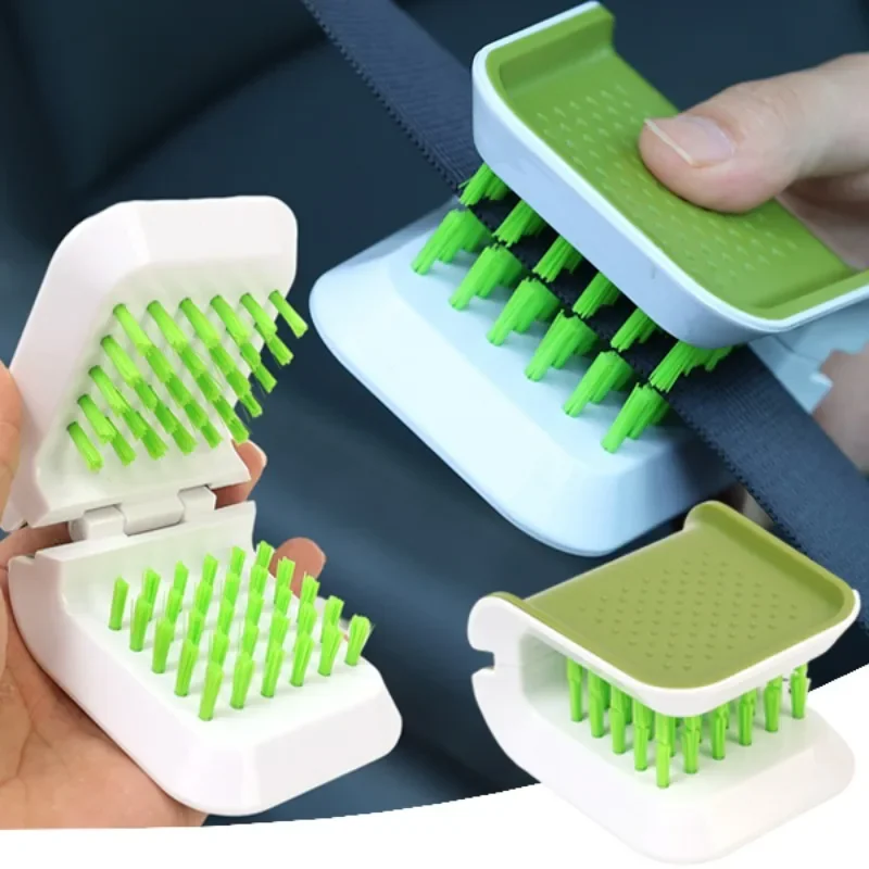 Multi-purpose Car Seat Belt Cleaning Brushes Double-sided U-shaped Folding Interior Seat Belt Wash Automotive Beauty Supplies