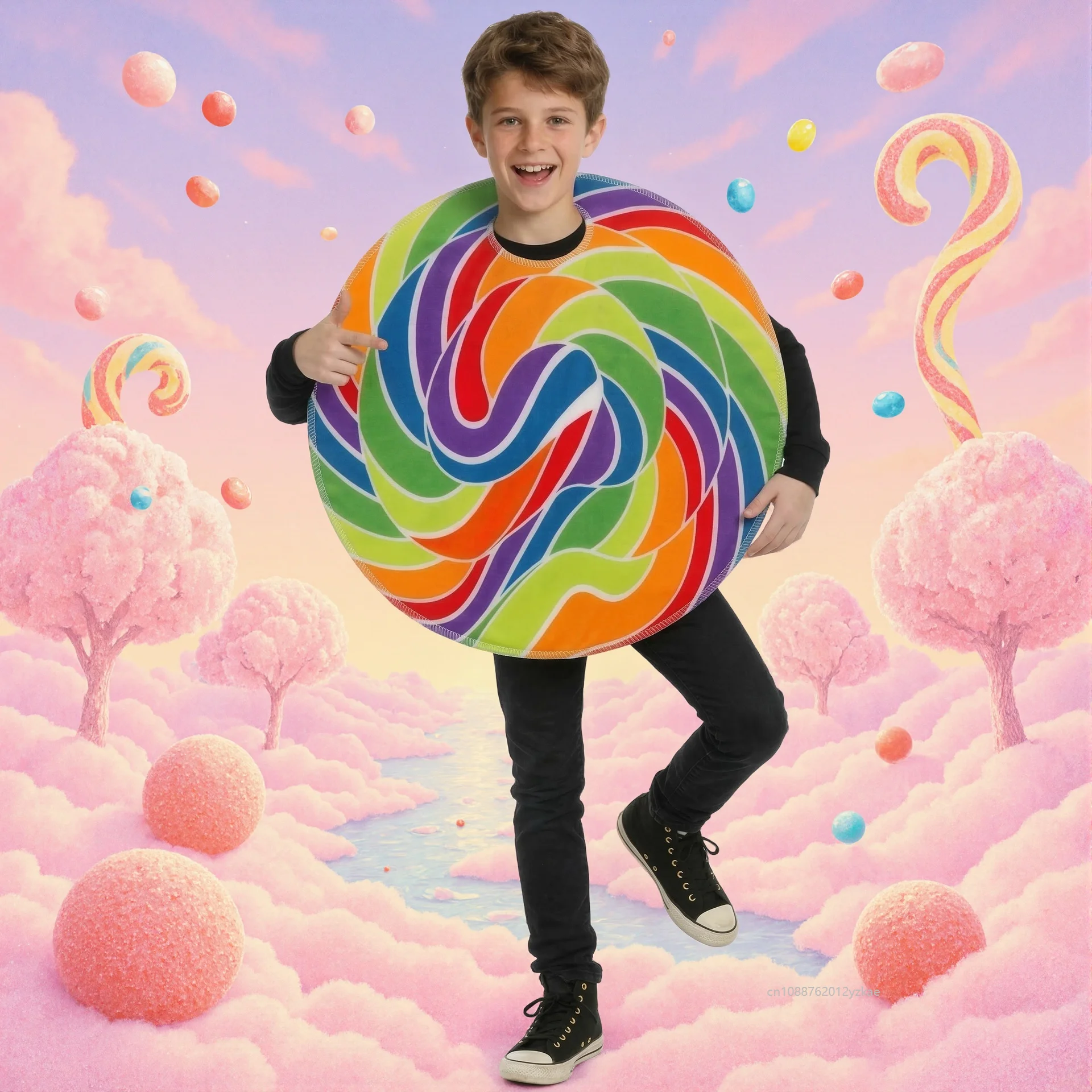 

Fun And Whimsical Enfant' Candy Land Lollipop Costume Carnival Halloween Cosplay Rainbow Lollipop Costumes For Niños Y Niñas