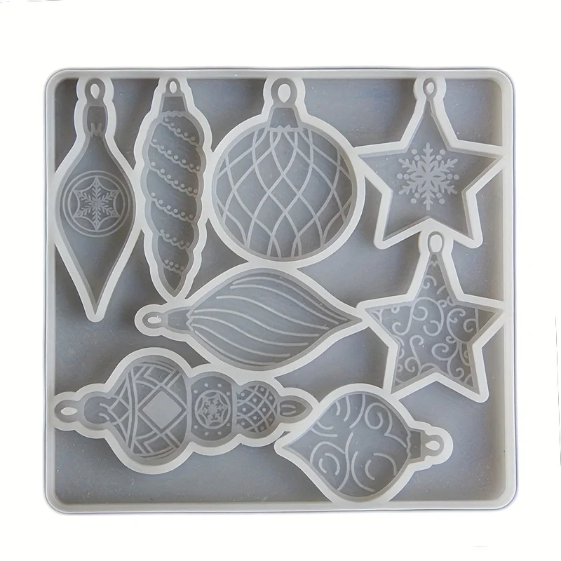 1 DIY-Weihnachtsstern- und Schneeflocken-Silikonform für bemalte hängende Ornamente – Muschel- und Seestern-Gips-Diffusorstein – Detail 2