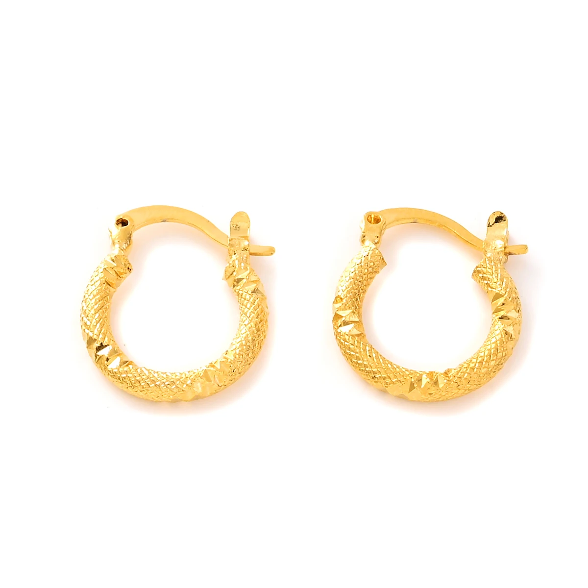 Gold Color Lovely Round Circles Huggies Hoop Earrings Kids Children  Women Girls Boy Jewelry African Christmas Party  Gift