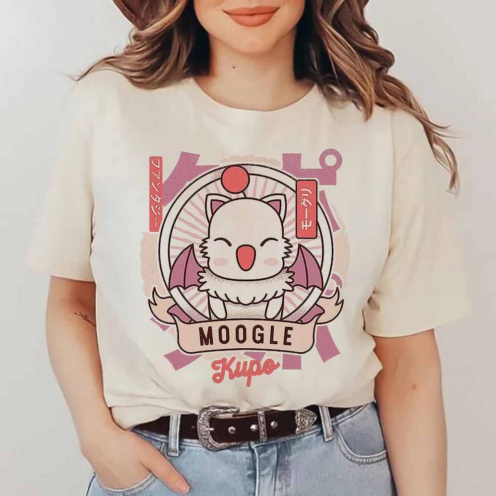 Kawaii Retro Moogle T Shirt Fashion Men Aesthetic Graphic Tshirt Unisex Game FINAL FANTASY XIVT Cartoon Vintage Cotton Tee Shirt