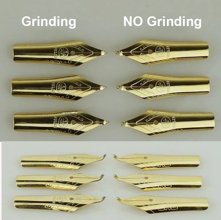 

Hand-made Grinding Long Knife Nib No.5 No.6 Fountain Pen Silver/Gold Nib Long/Short Iridium Tip , Pen Accessories