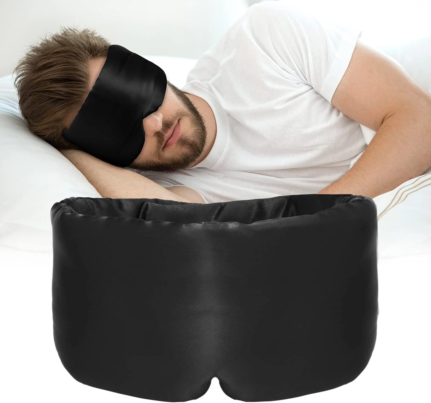 

100% Natural Mulberrry Silk Sleep Mask,No Pressure Soft Blindfold,22 Momme Luxury Silk Sleep Eyemask