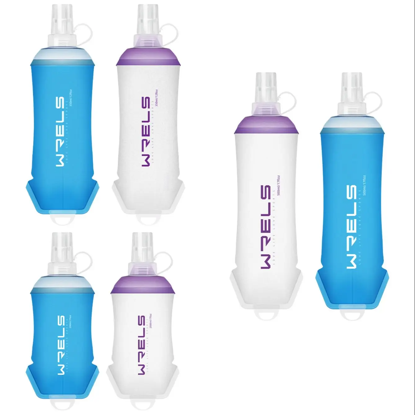 AliExpress WRELS Outdoor Sport Water Bottle Camping Running Bicycle Soft Folding TPU Soft Flask Water Bag Large Diameter Light BPA Free