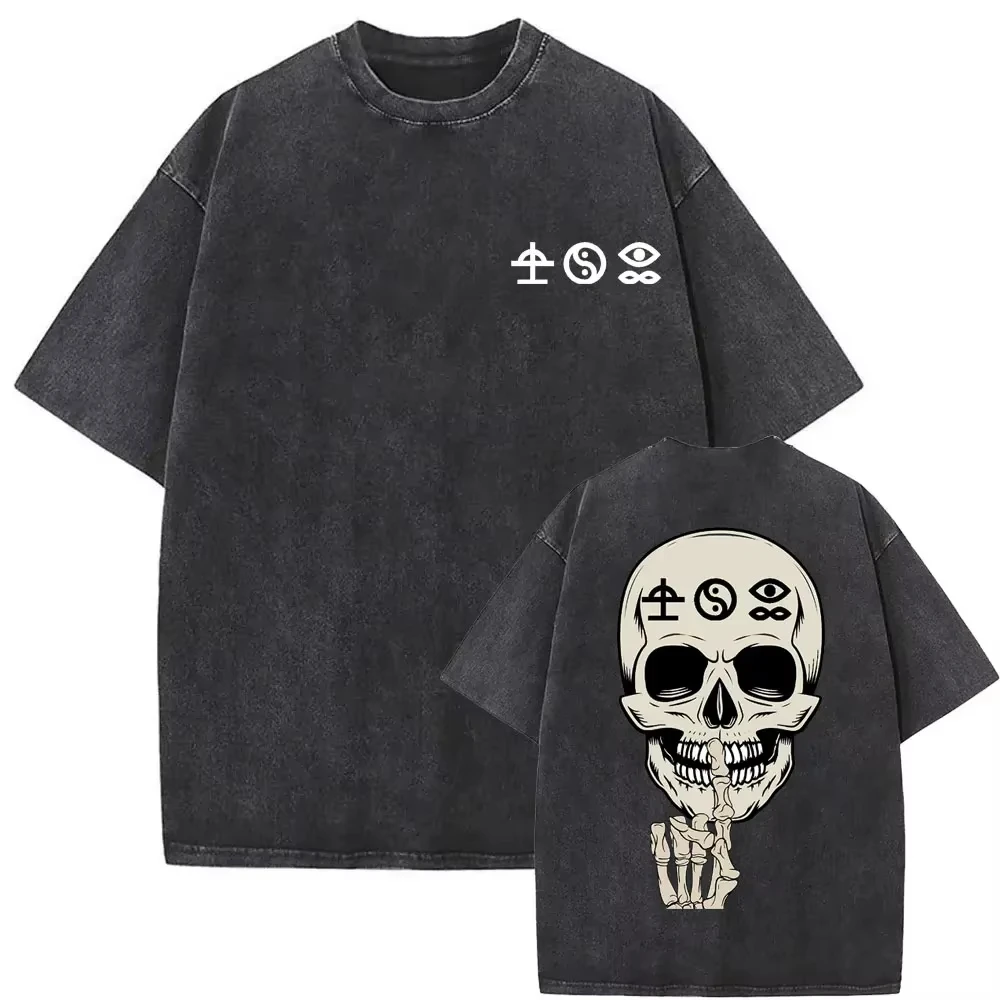 

Retro and old washed cotton T-shirt 2025 pure cotton short-sleeved men's and women's same style wide personality printing