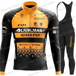 Ljubljana Gusto Team Cycling Jersey 2023 Set Long Sleeve Equipo Slovenia Cycling Clothing Road Suit Pants MTB Maillot Ropa