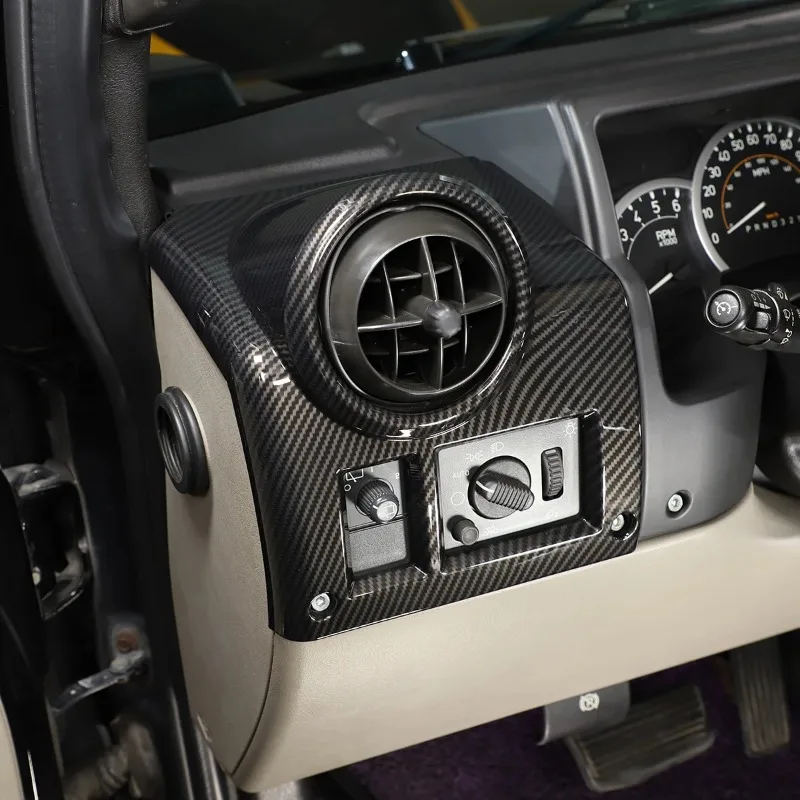 

For Hummer H2 03-07 ABS Carbon Fiber Car Console Side Air Conditioning Outlet Frame Cover Trim Sticker Interior Car Accessories