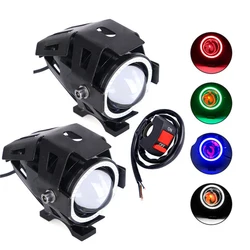 LED Angel Eye Motorcycle Headlight Auxiliar Driving Lamp mini led flashlight Motorbike Front Spotlight ATV Scooter Accessories