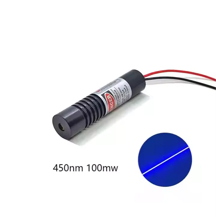 16X70 мм, 450 нм, 100 мВт, широкое напряжение 12 В ~ 24 В, синий лазерный модуль, стекло