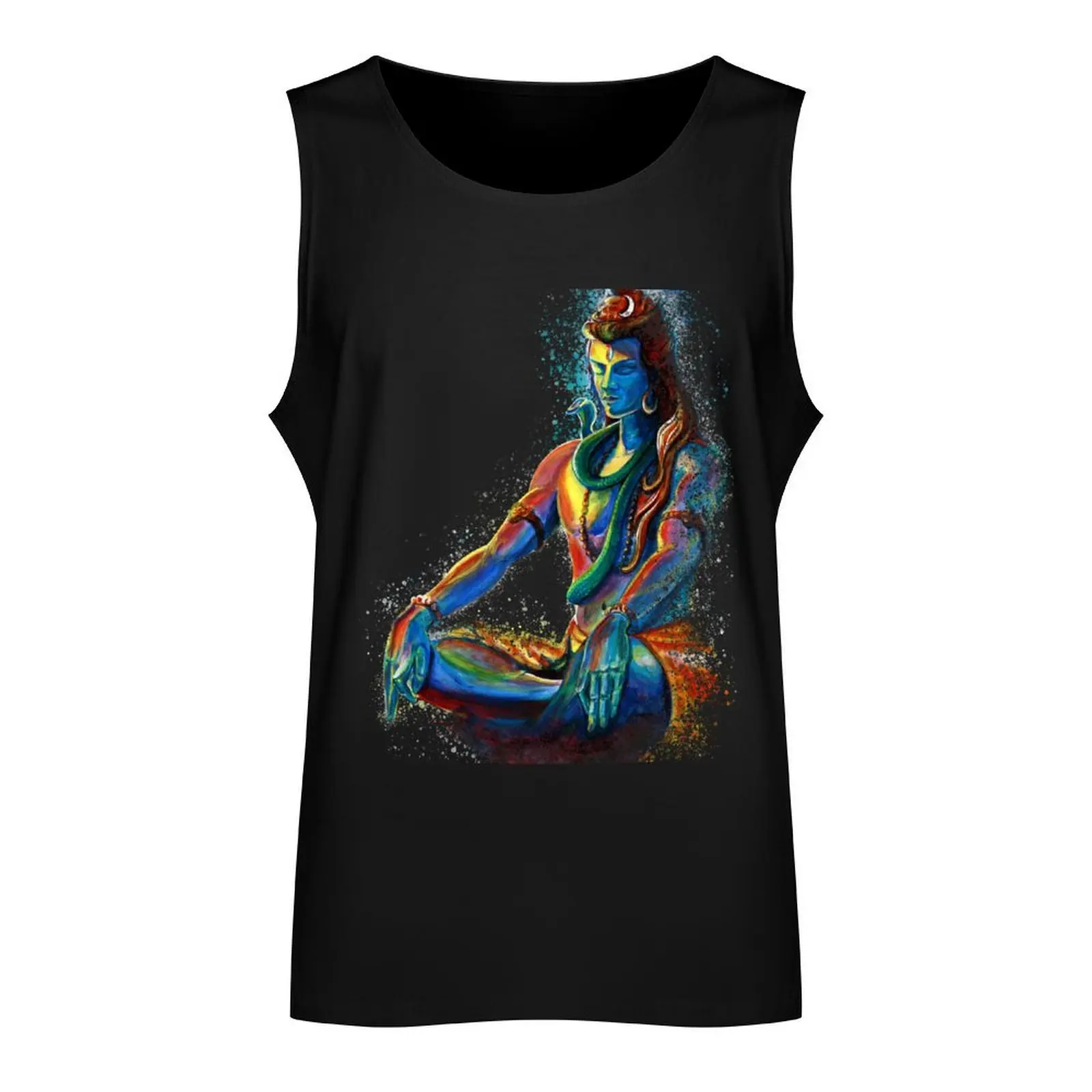 Shiva in deep Meditation Tank Top Vest for boy Men gym sportswear