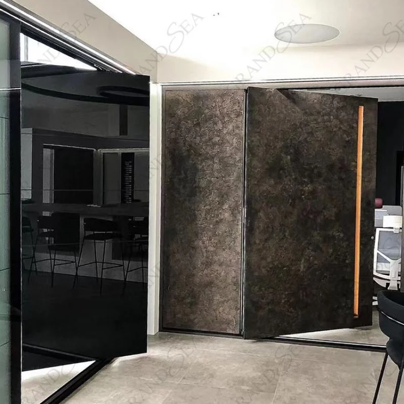 custom.Customized High Quality Modern Simple Design Steel  Front Door Entrance Stainless SteelFor House Pivot Entry Door