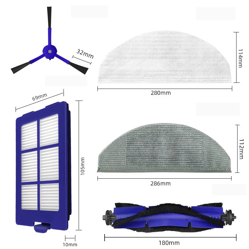 Accesorios de repuesto para aspiradora Anker Eufy RoboVac X8, cepillo principal/lateral, paño de fregona, filtro Hepa, piezas de repuesto