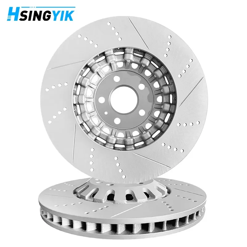 Perforated High Carbon Steel Vented Front Brake Rotor for A6 A7 A8 4M0615301AD 374X36mm