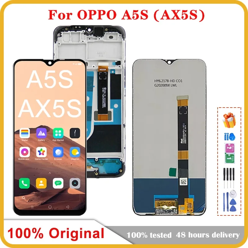 

6.2" Original For Oppo A5s AX5s LCD Display with Frame Touch Screen Digitizer Assembly For OppoA5s CPH1909 CPH1920 Screen Repair