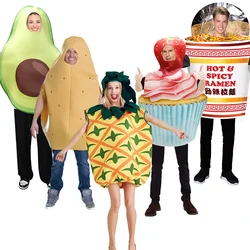 2024 Adult Women Avocade Tomato Purim Cosplay Men Chill Pepper Beer Ramen Potato Lettuce Pineapple Donut Halloween Costume Adult
