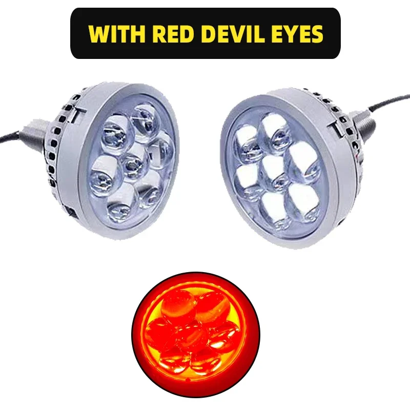 SANVI LED High Beam Projector Lens with Devil Eyes H1 H4 H7 9005 9006 Replacement Lens for Car Headflight Led Lights Lamp