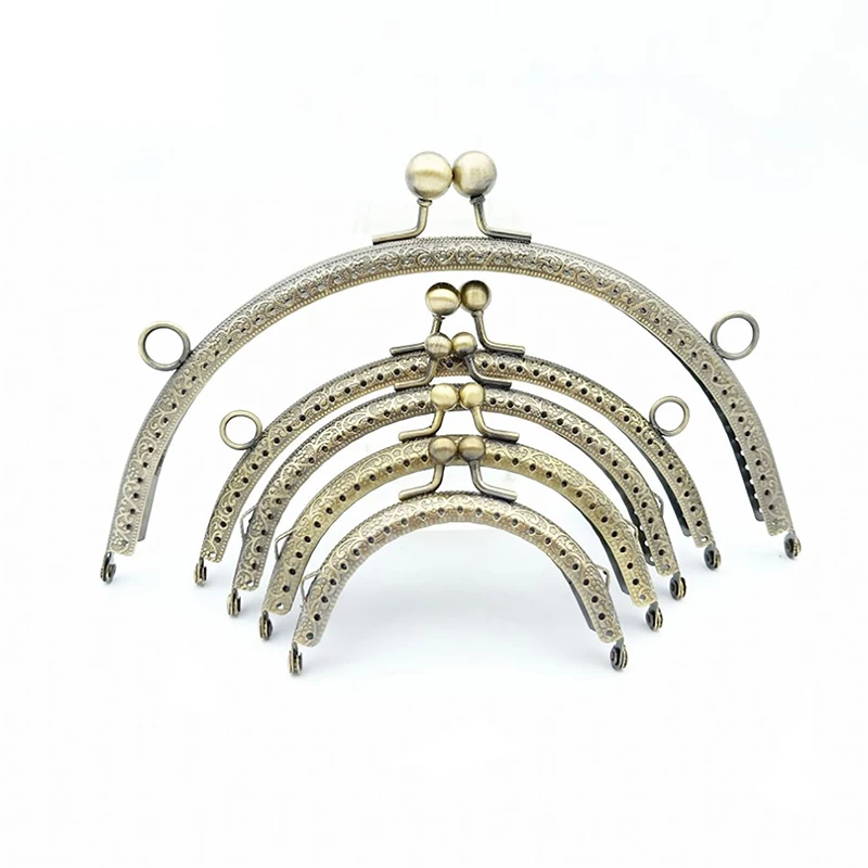 8.5/10.5/12.5/15/20.5cm DIY Metal semicirc Frame Purse Handle Coin Bags Metal Kiss Clasp Lock Frame Accessories