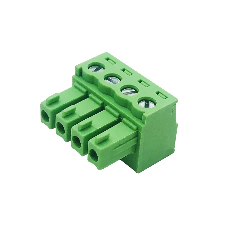 5Pcs/lot Plug-in green terminal 15EDGK3.mm 81/3.5 mm hole end plug copper flame retardant connector 2P3P4P5P6P7P8P9P10P12P-24P