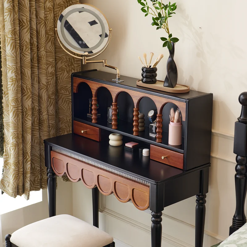 

Туалетные столики для макияжа во французском стиле в стиле ретро, легкие роскошные современные модные туалетные столики для макияжа, мебель для спальни из цельного дерева Penteadeira YSSZT