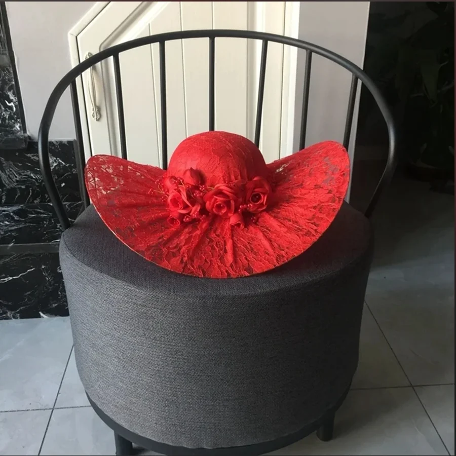 

Лидер продаж, кружевные свадебные шляпы, кружевные tocado novia, дешевые черные, белые, красные свадебные шляпы для невесты, свадебные головные уборы, аксессуары Mariage