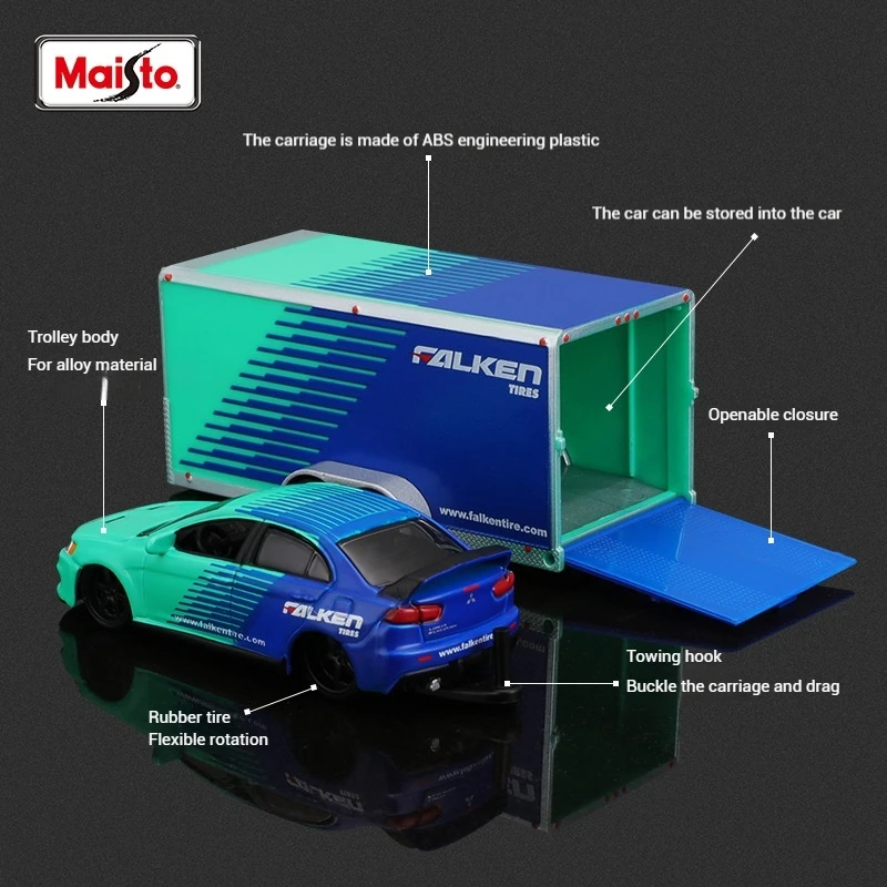 Maisto 1:64 Die-Casting Alloy Transport Vehicle Model Classic Collection Decoration Enclosed Trailer Model Boy Car Toy Gift