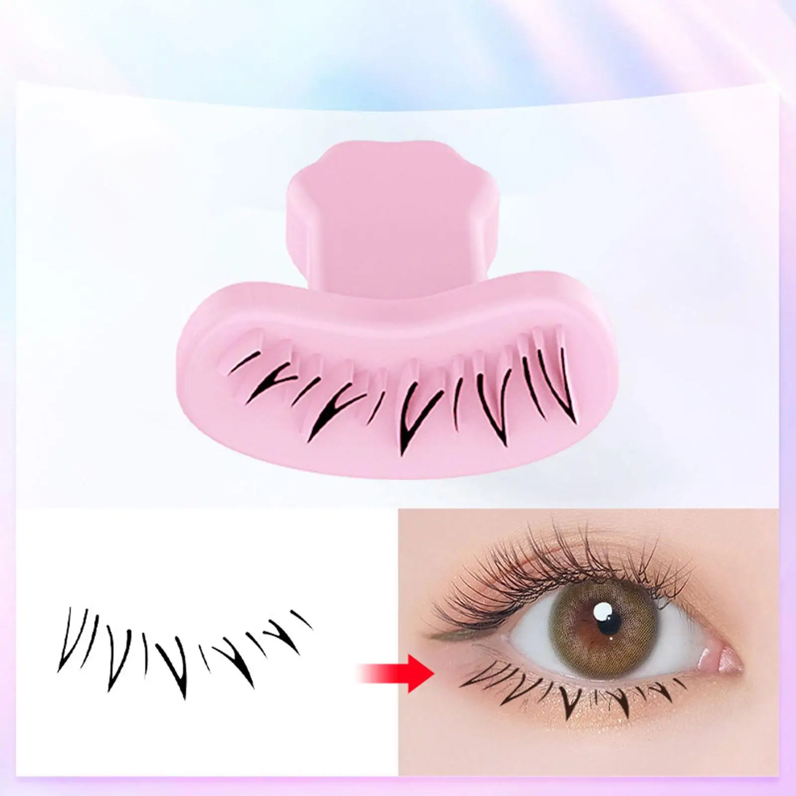 2xunder Eyelash Stamper Lazy DIY Lower Lashes Eyelash Template for Teens Women Pink and right eyes