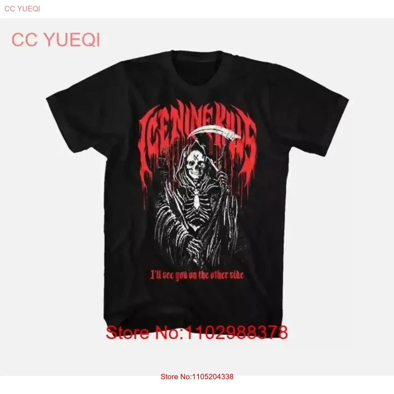 

ФУТБОЛКА ICE NINE KILLS REAPER, винтажная стираная универсальная модная унисекс, удобный дышащий уличный топ для повседневной носки