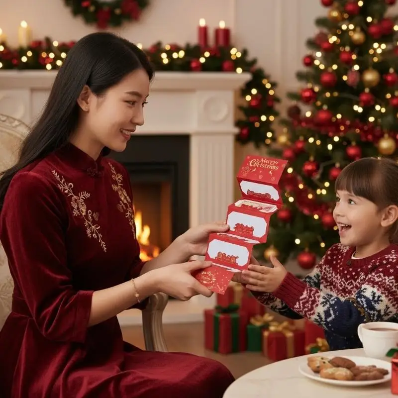 مغلف بطاقة هدايا عيد الميلاد النقدية 6 فتحات لتبادل هدايا المهرجان KXRE #1