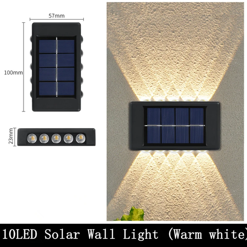 Lampe Solaire LED Imperméable pour Décoration de Paysage, Applique Murale Extérieure, Éclairage de Clôture de Jardin, Villa, Porche et Escalier