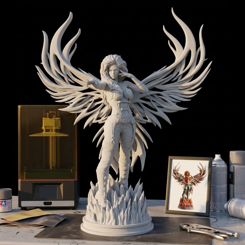 1/24 1/18 1/12 Jean Unpainted Unassembled 3D Printing Model Garage Kits  (Requires Painting and Assembly)