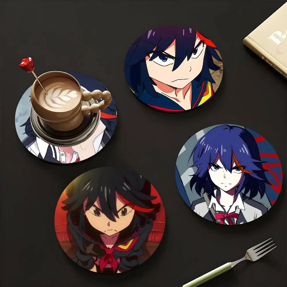 1pc Kill La Kill Wooden Coaster Colour Printing Cup Mat Home Desk Decoration Gifts
