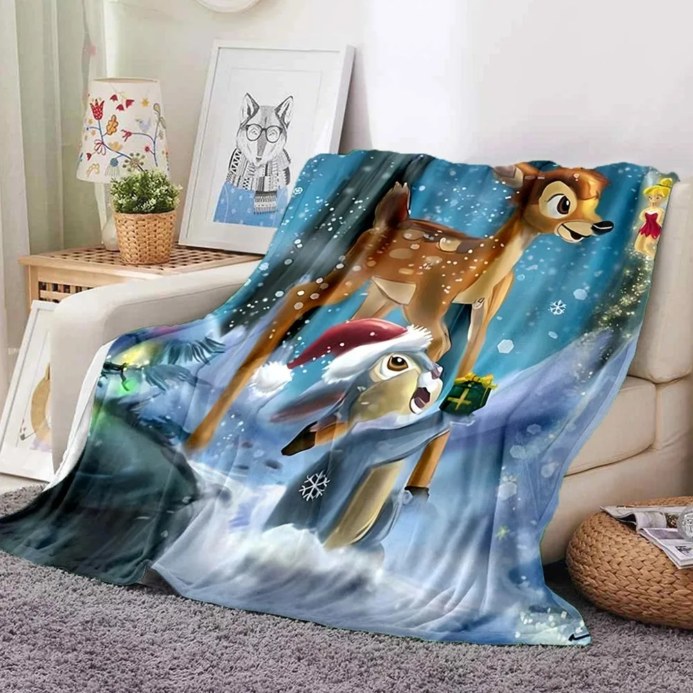 Disney Bambi Blanket, Cute Flannel, 4 Seasons, Travel, Camping, Office, Home, Sofa Bed, Custom Size Available