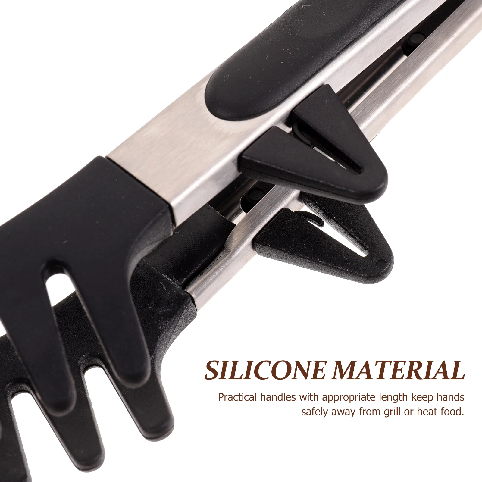 

Silicone Food Clamp Multi-Function Ergonomic Kitchen Tong Hanging Hole Design Comfortable Grip for Pasta Bread Salad Steak