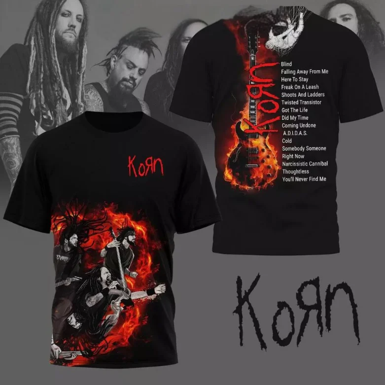 Rock Korn Graphic T-Shirt Male 3D Print Men Women Hip Hip Trend Short Sleeve Tee Y2k Top Oversized Streetwear Cosplay tshirt view 5
