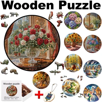 Adults Model Kit Brain Teaser Jigsaw Puzzle Wooden Puzzle Animals Wood Games Montessori Toy Brain-teaser Animal Puzzle Toys Hobby