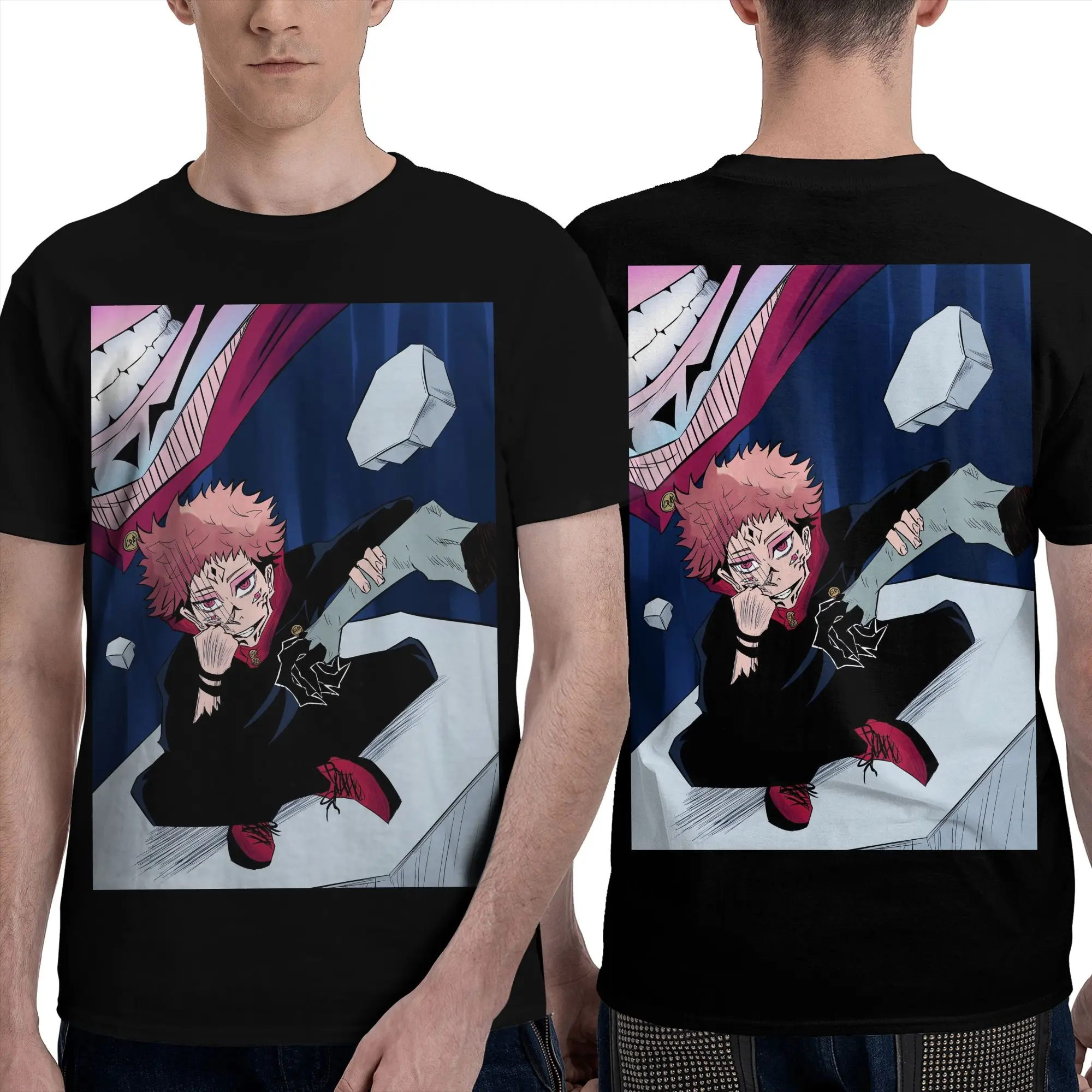 100% Cotton Megumi Besto Friendo Jujutsu Kaisen Sukuna Anime T-Shirt Men's Double Sided T Shirt Men Summer Shirts Tops Oversized
