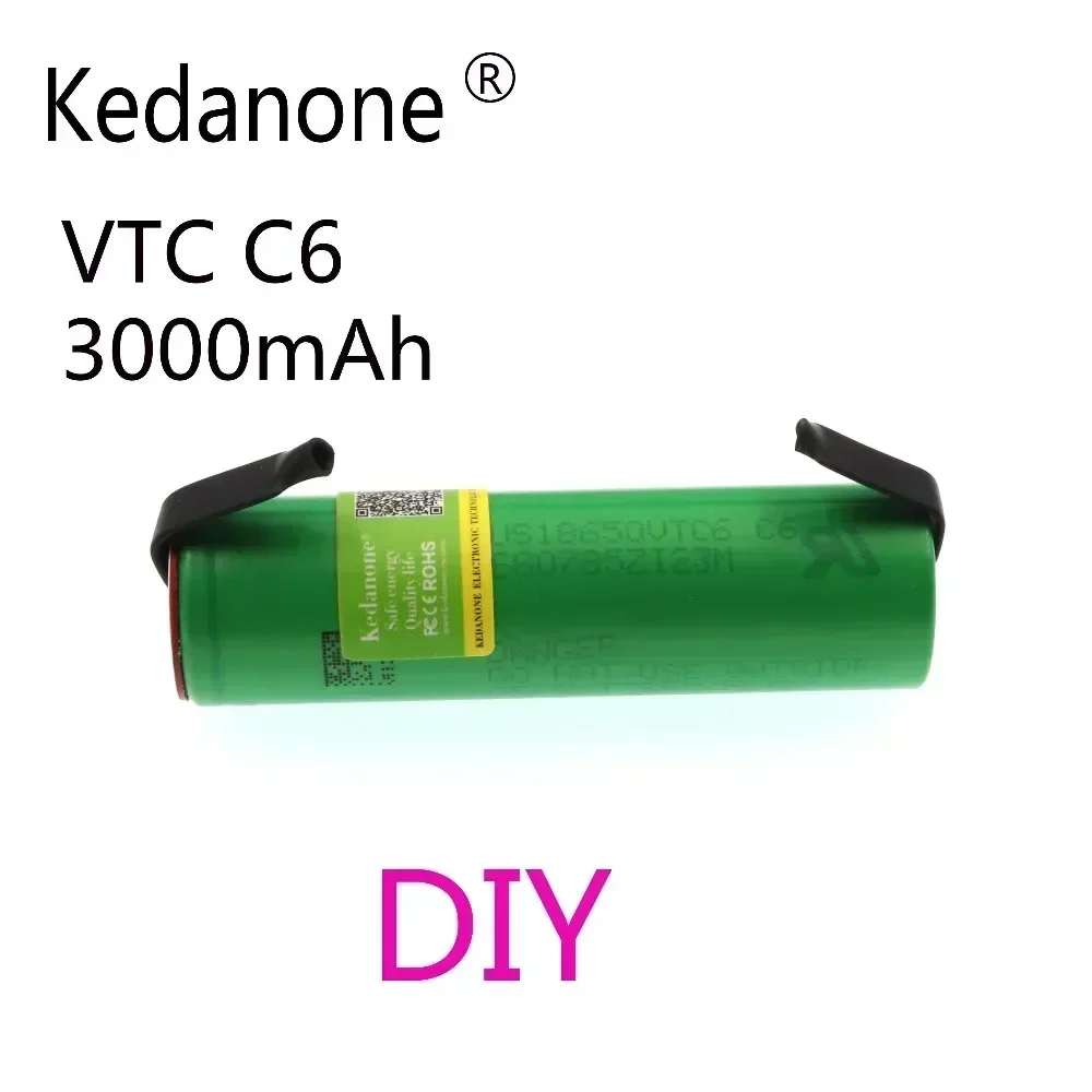 VTC6 18650 3000mAh Battery 3.7V 30A High Discharge 18650 Rechargeable Batteries for US18650VTC6 Flashlight Tools Battery