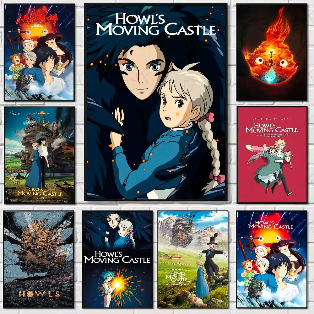 H-Howl's M-Moving C-Castle أنيمي المشارك HD الفن لزجة جدار مقاوم للماء غرفة المعيشة المنزلي غرفة نوم بار الديكور الجمالي