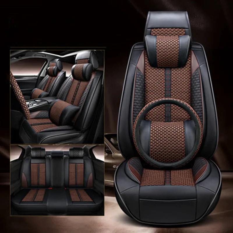 

Full set car seat covers + Steering wheel cover for Honda HR-V 2025-2014 breathable eco seat cushio seat case for HRV 2023